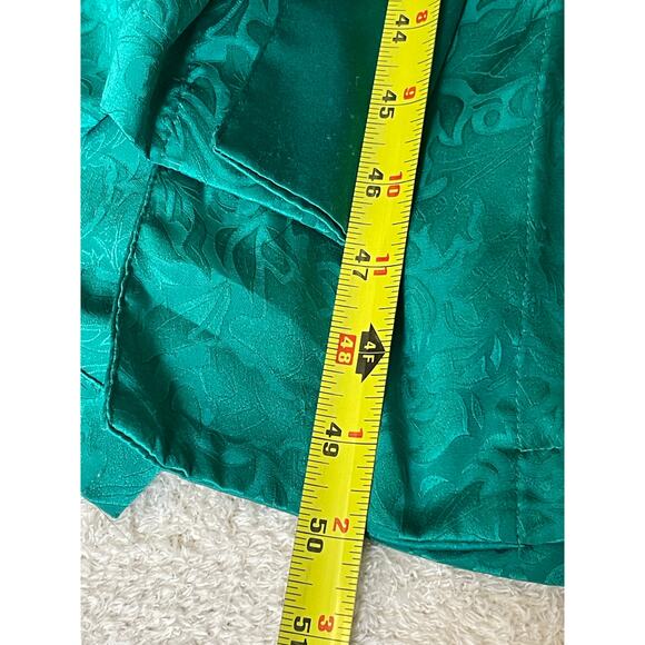 VTG Victoria Secret Gold Label Robe Women's Emerald Green L Floral Satin Fairy - Picture 14 of 16